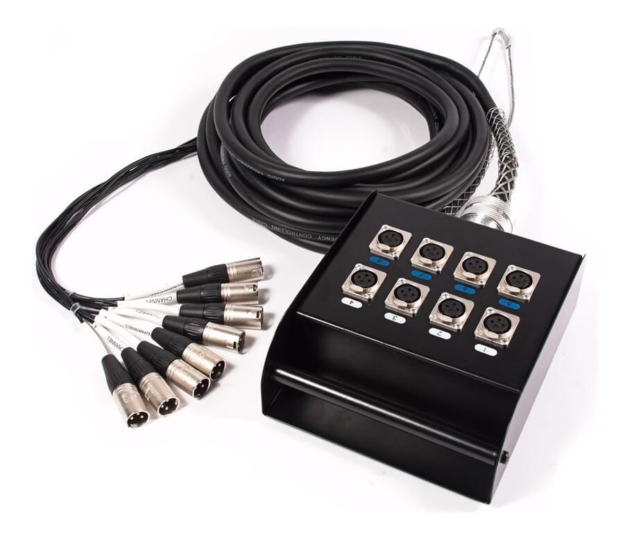 XLR cable 3 pins 10,0 m snake 8in