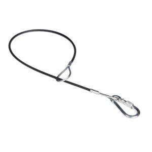 Safety kabel Black 4 mm,  Screw carbiner  WLL: 10 kg - 60 cm - Green