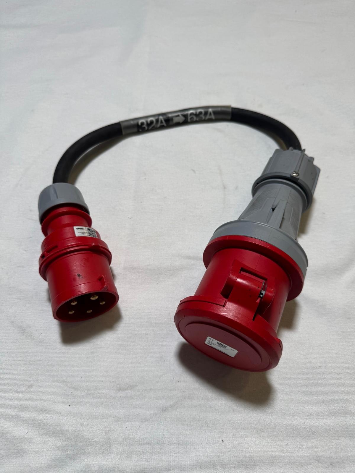 32A CEE red (M) > 63A CEE red (F)
