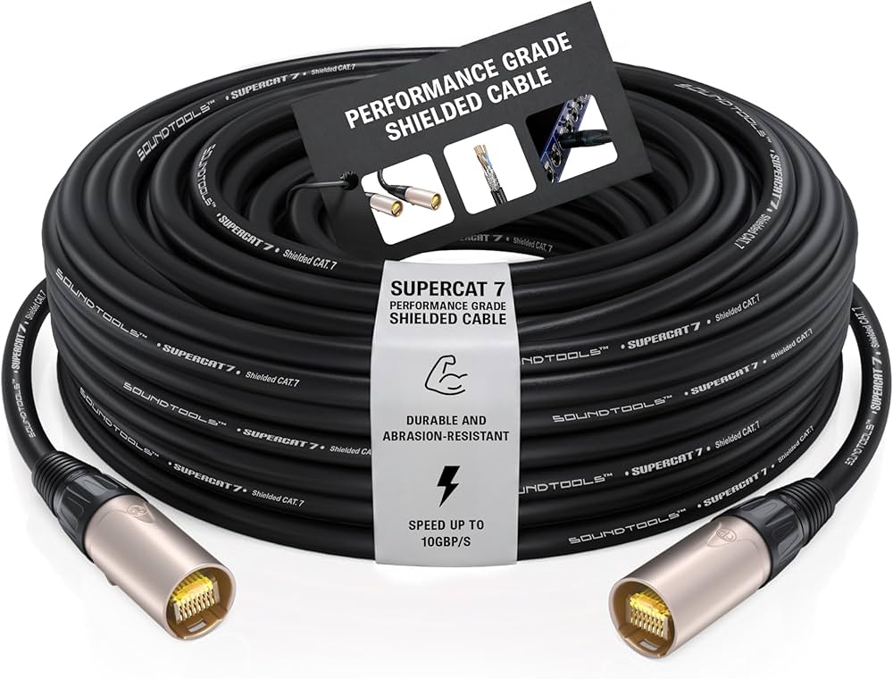Ethercon / SFTP / 2x CAT7 50,00 m + Schuko